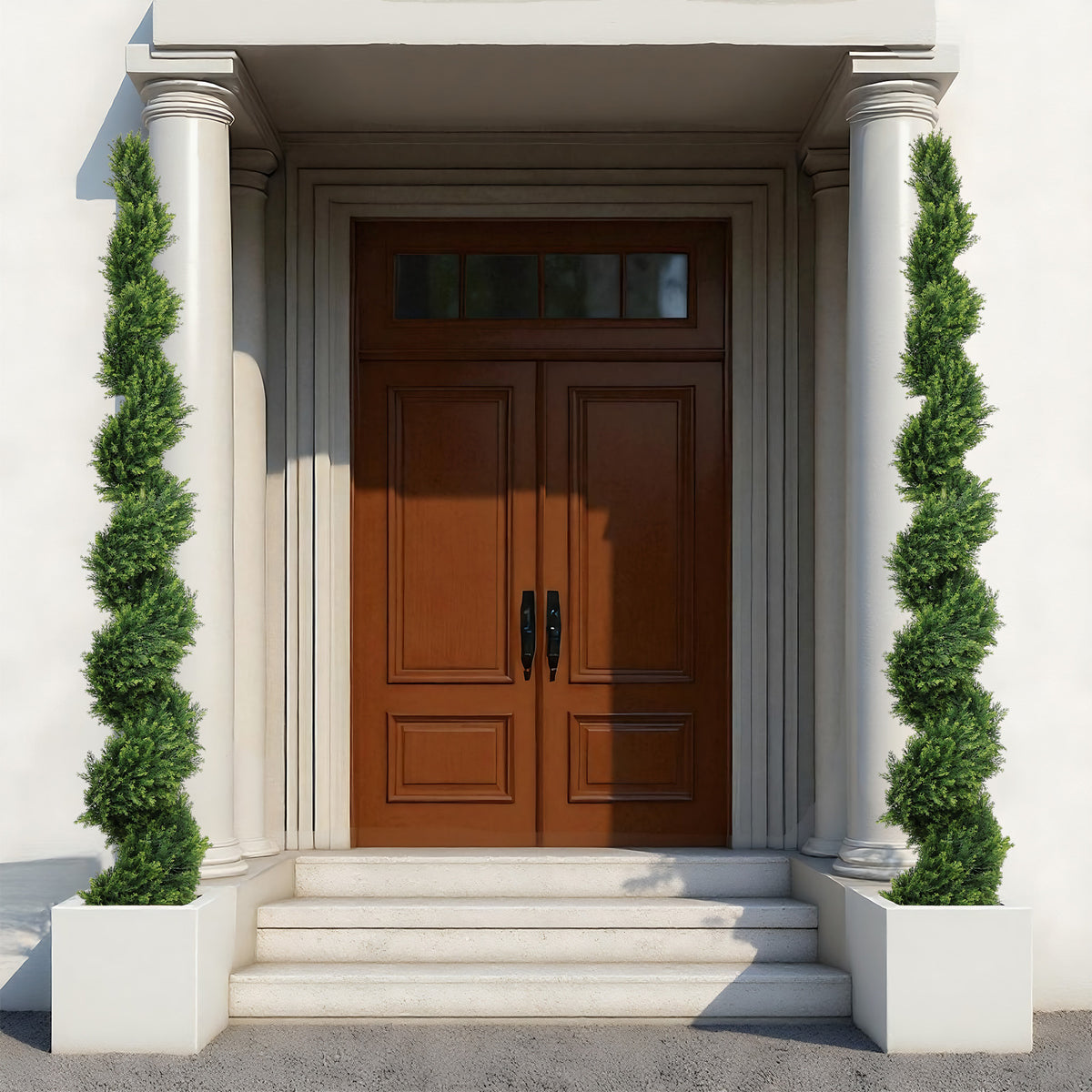 7FT Tall Artificial Two-Tone Cypress Pine Tree – Realistic Lifelike Faux Greenery with