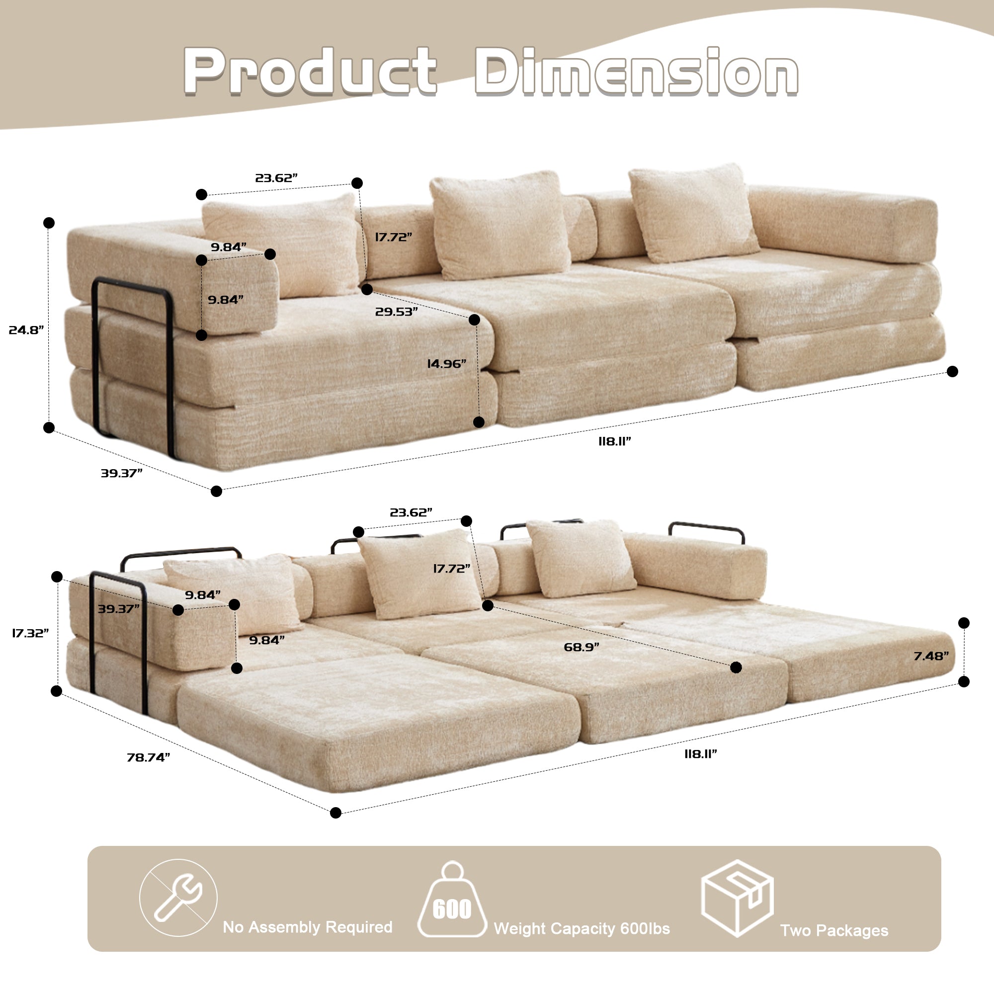 Compression Sofa: Convertible Floor Sofa Bed