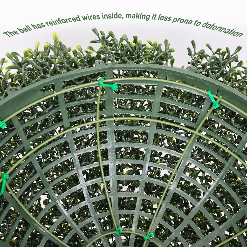 18.5-Inch Topiary Balls - Artificial Outdoor Faux Boxwood Plants