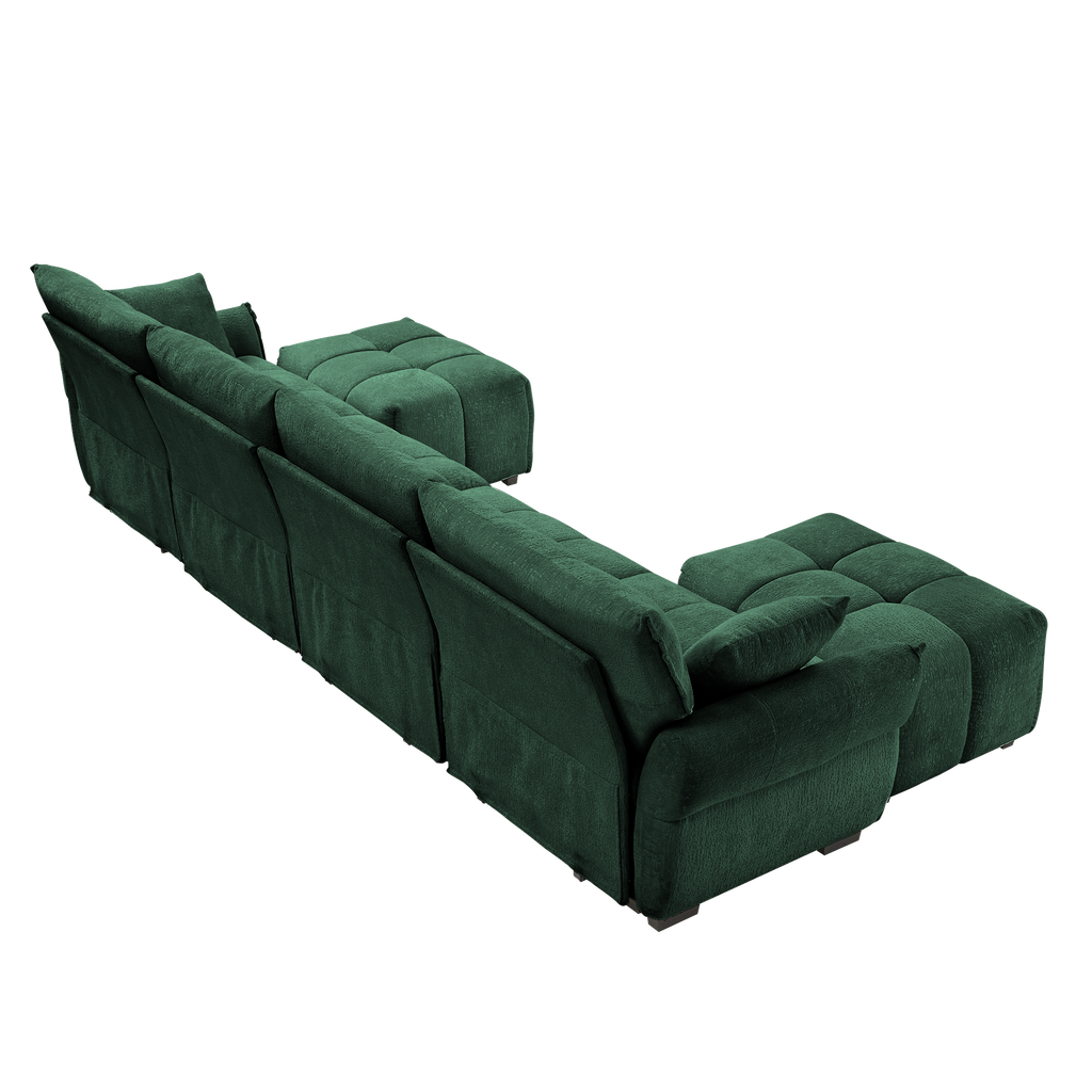 4-Seater Sofa Set with 2 Ottomans