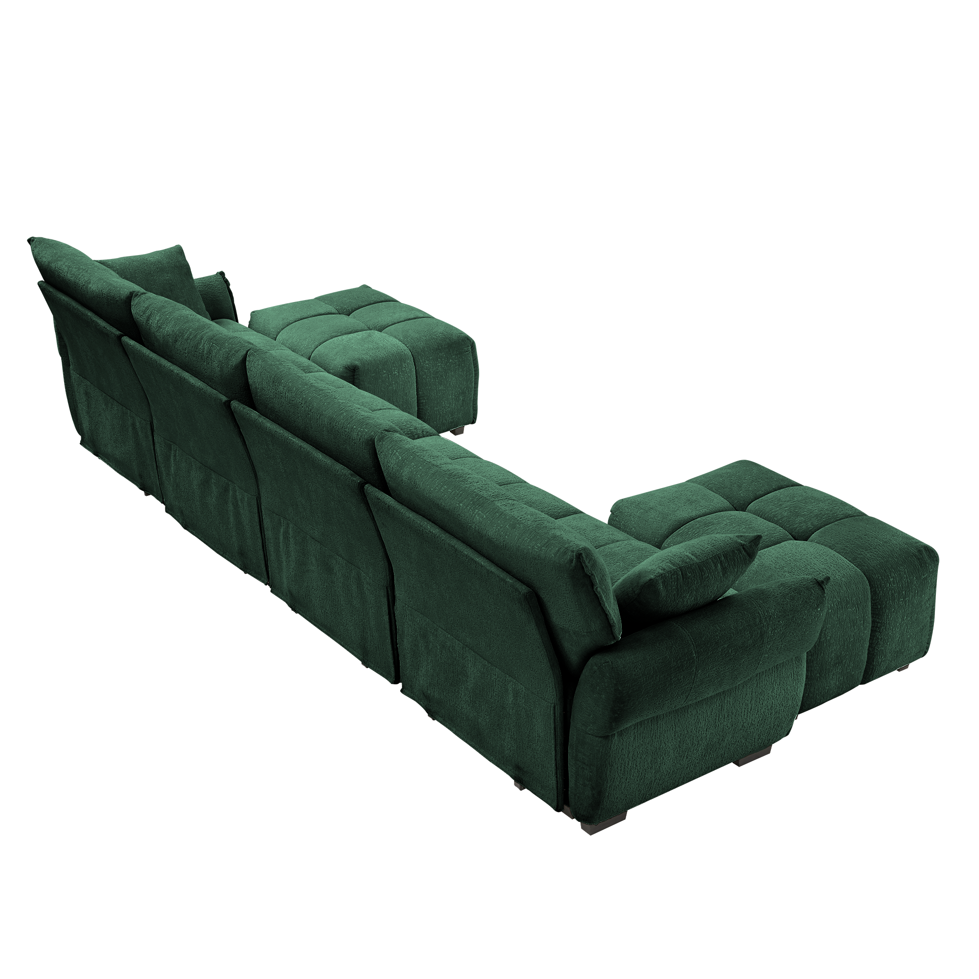 4-Seater Sofa Set with 2 Ottomans