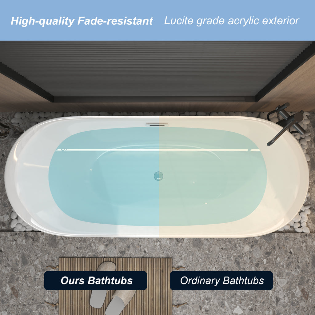 59" Acrylic Freestanding Tub - Gloss Finish