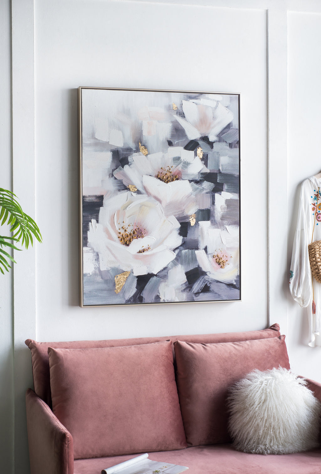 32.3x40.2" Sarah Framed Floral Wall Art