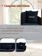FX-P11-BK Modern 3-Seater Sofa Couch