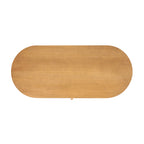 Jesse 55.5" Single Drawer Fluted Oval Console Desk, Honey