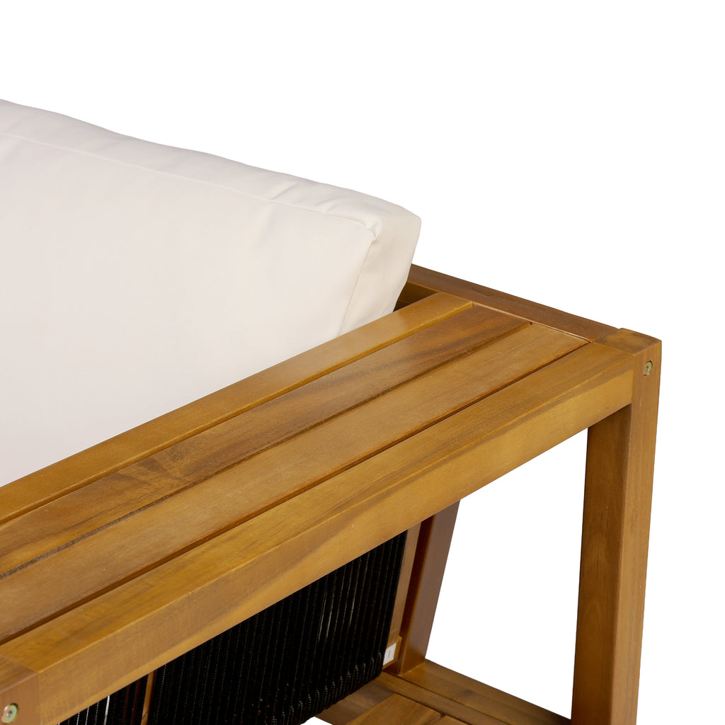 Teak Finish Acacia Wood Outdoor Daybed Sofa Set
