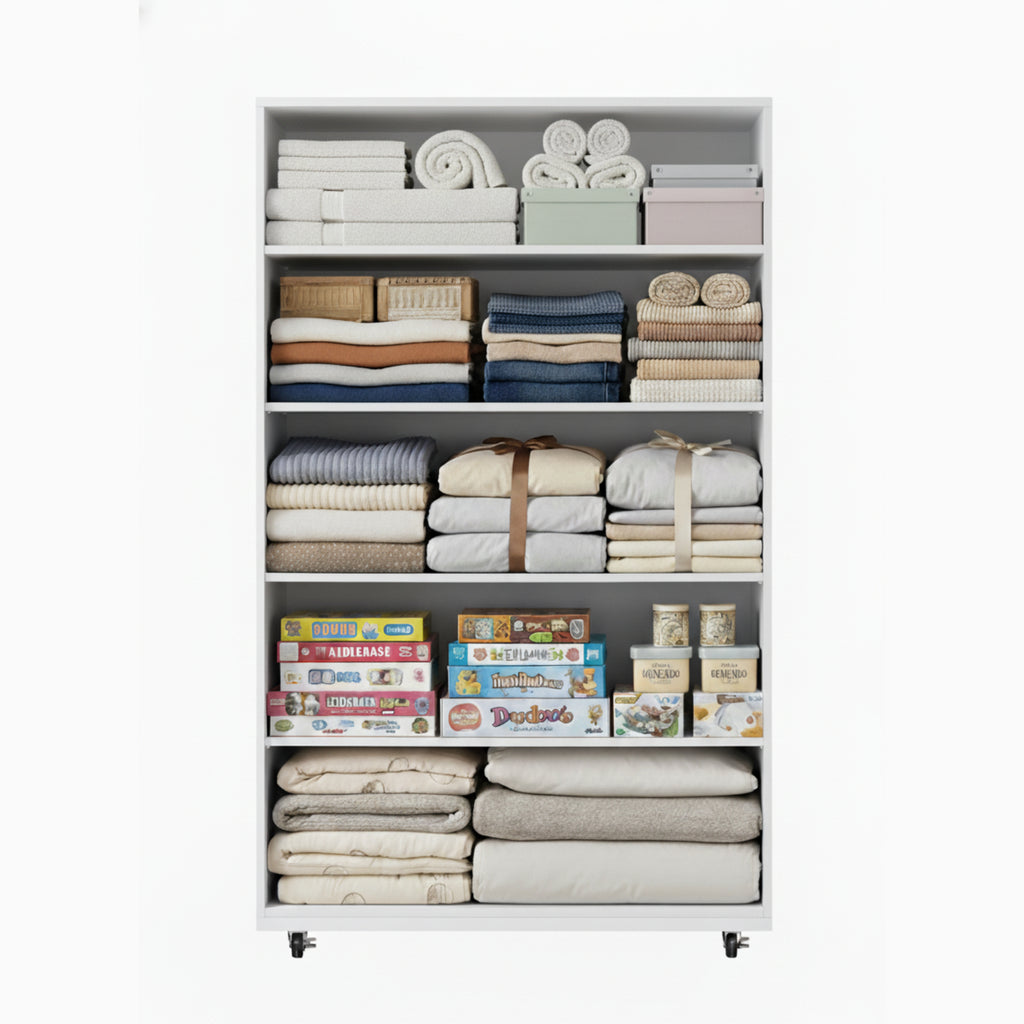 White 5-Drawer Dresser with Handles
