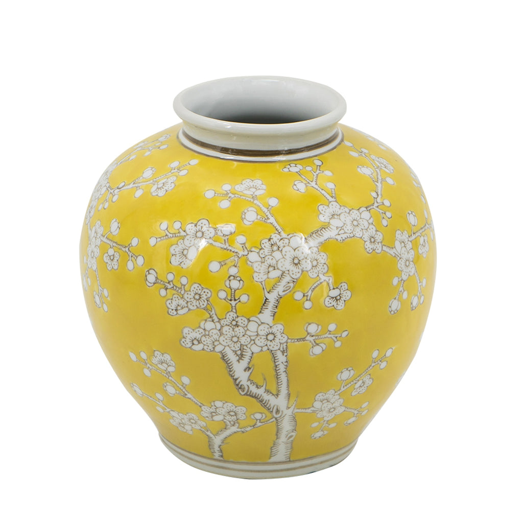 Decorative Yellow and White Accent Vase