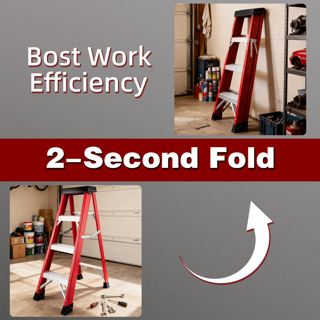 Fiberglass Single-Sided Stepladder
