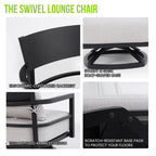 6PC Outdoor Conversation Set with Swivel Chairs & Sofa