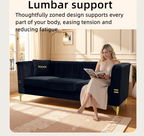 FX-P82-BK2 Modern Velvet 3-Seater Sofa