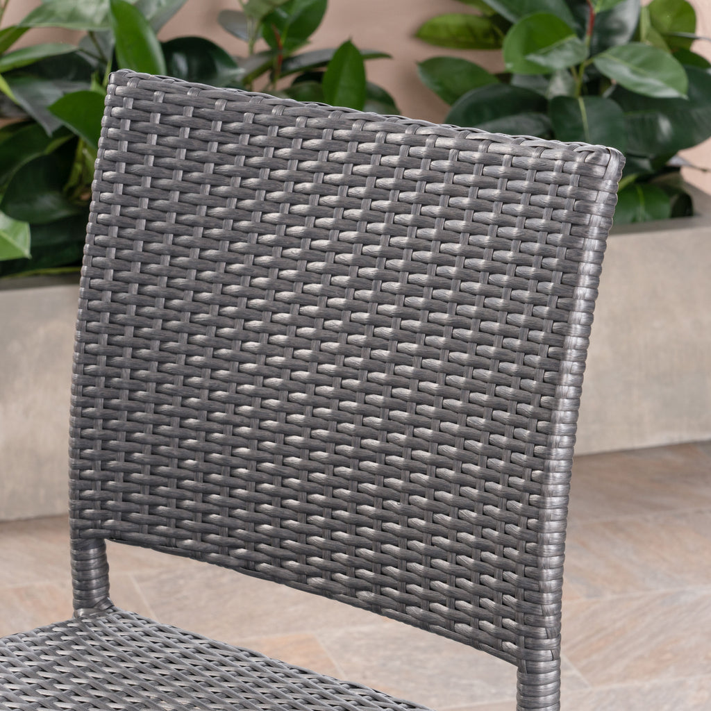 29" Outdoors PE Rattan Armless Barstools, Set of 2