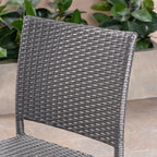 29" Outdoors PE Rattan Armless Barstools, Set of 2