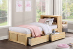 Natural Pine Finish 2pcs Storage Boxes with Caster Wheels
