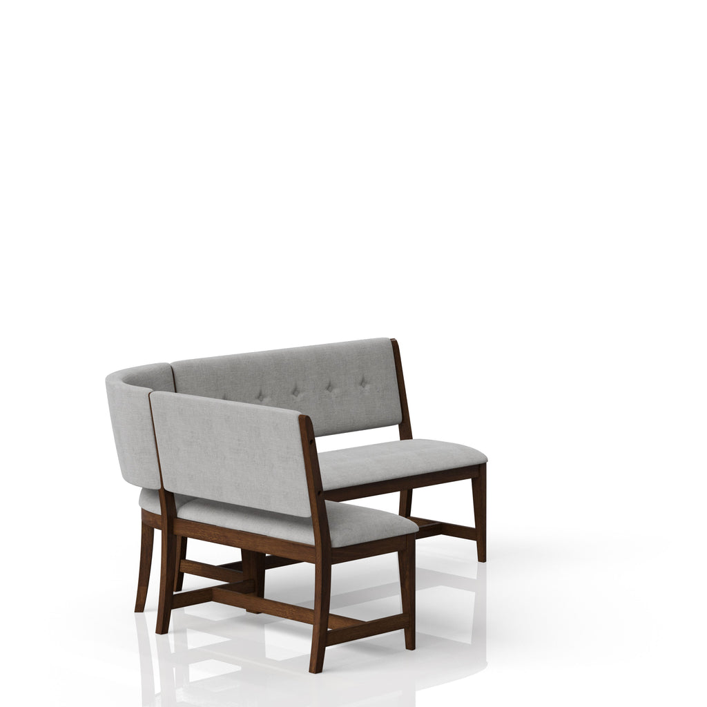 Curved Dining Bench - Mid-Century Modern Upholstered Design