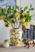 Elegant Ceramic Jar with Lemon Accents
