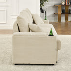 U-Shaped Couch with Storage and 2 Ottomans