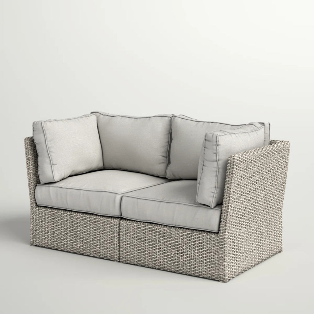 Outdoor Wicker Loveseat with Cushions