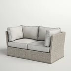 Outdoor Wicker Loveseat with Cushions