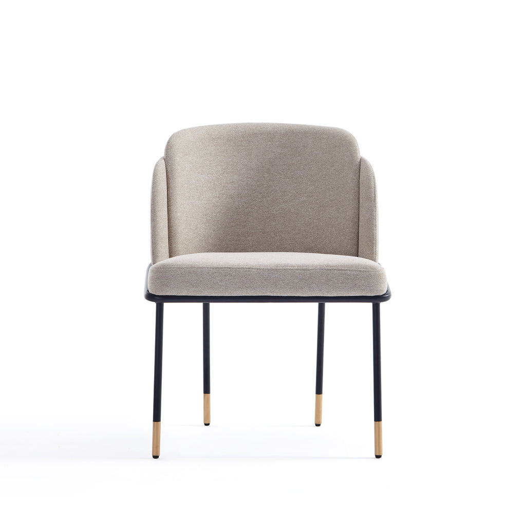 Flor Metal Twill Weave Dining Chair in Wheat