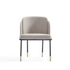 Flor Metal Twill Weave Dining Chair in Wheat