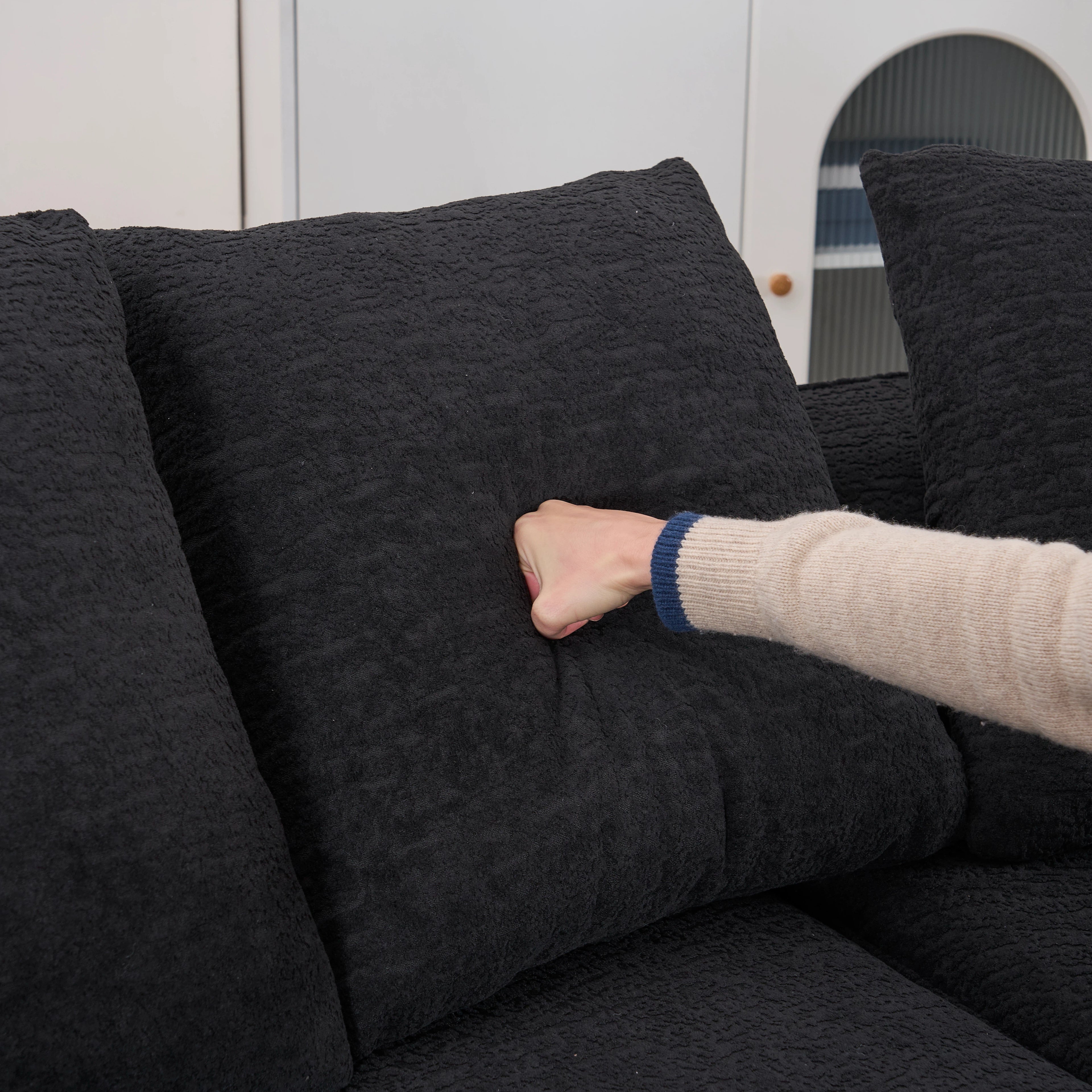 133" Modular U-Shaped Sectional Compression Sofa