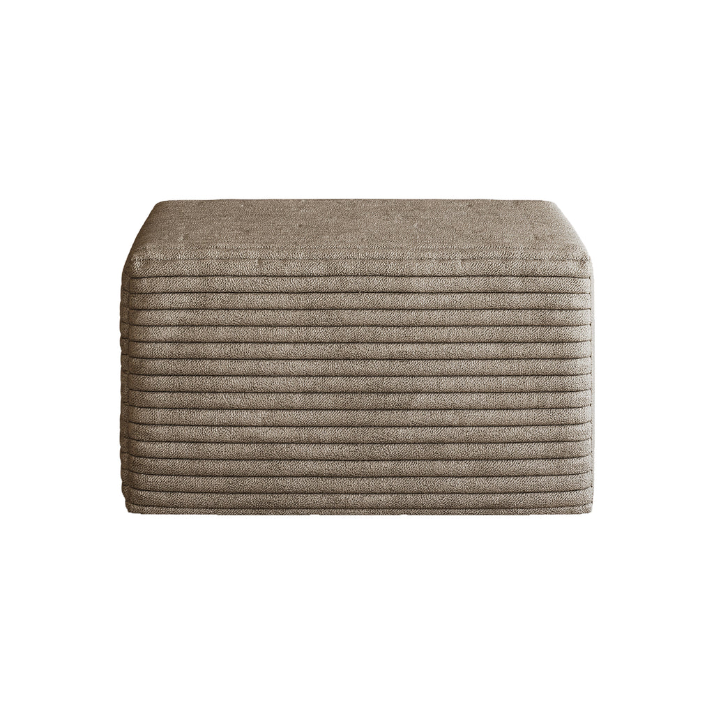 Camel Plush Corduroy Sofa Ottoman