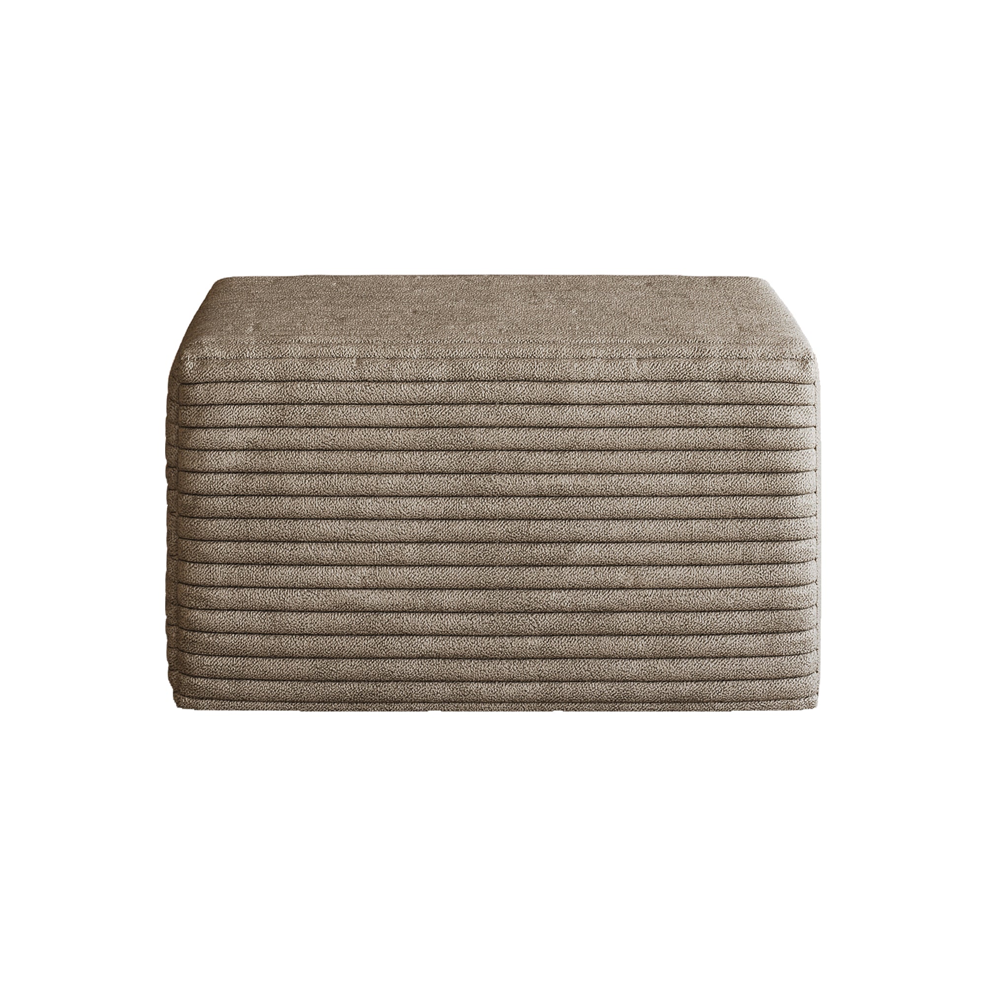Camel Plush Corduroy Sofa Ottoman