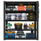 72"H 5-Tier Adjustable Heavy-Duty Shelving with Pegboard