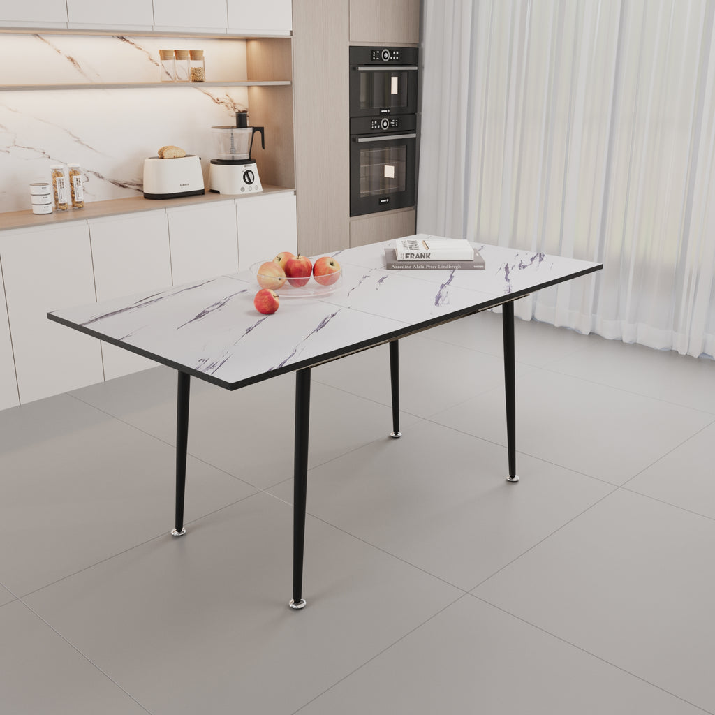 47"-63" Extendable MDF Modern Dining Table and Chair Set