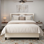 King Size Bed Frame with Upholstered Headboard