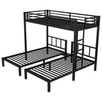 Metal Twin Over Twin & Twin Bunk Bed for 3