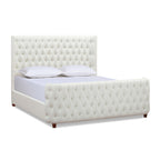 Brooklyn King Tufted Panel Bed Headboard and Footboard Set, Antique