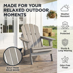 Oversize Embossed Wooden Outdoor Folding Adirondack Chair