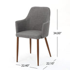 Mid Century Modern Fabric Upholstered Dining Chairs - Set of 2