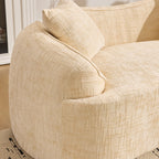 Beige Curved Two-Person Compress Sofa
