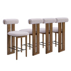 Renee Indoor Modern Split-Back Rubber Wood Counter Stool