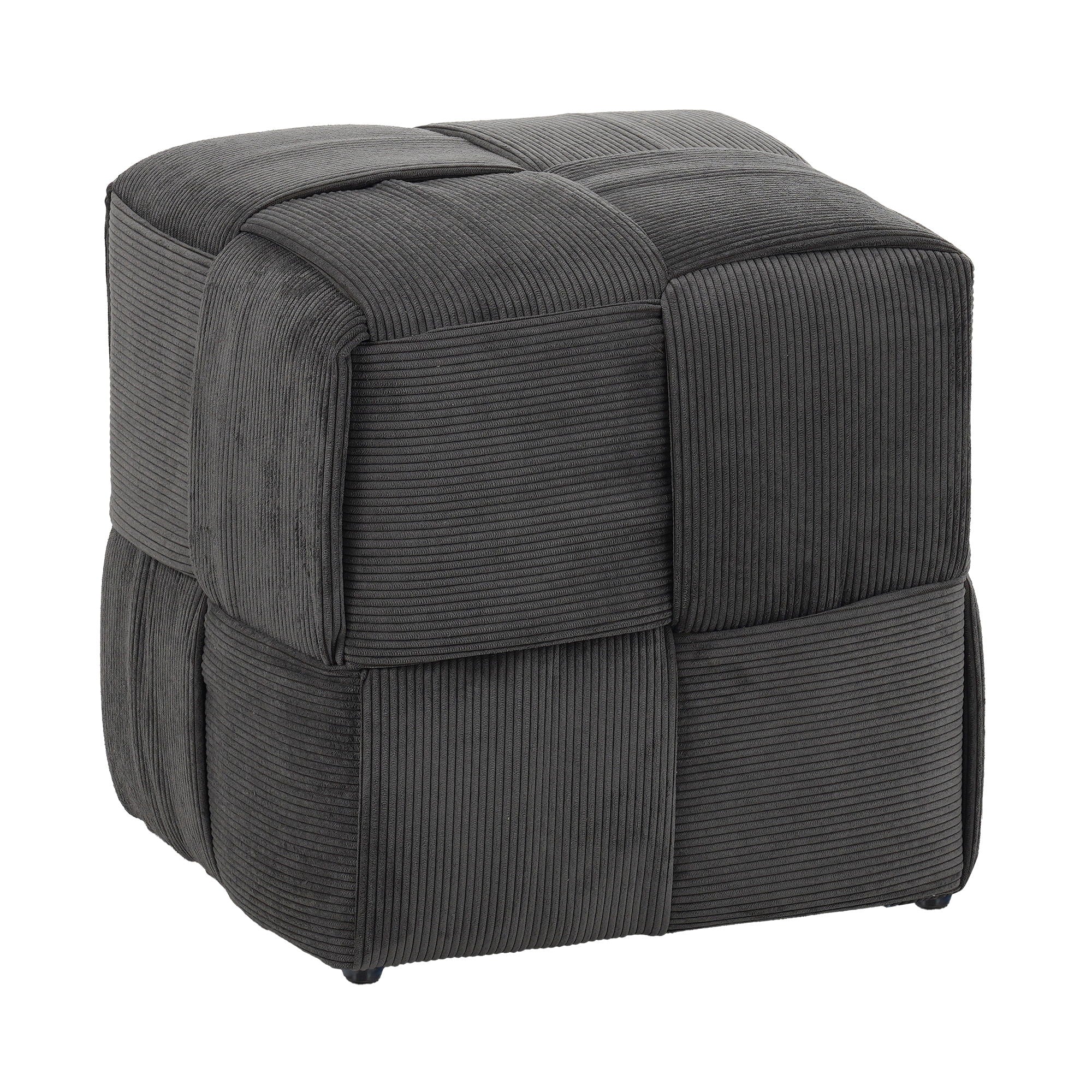 Modern Ottoman Foot Rest With Woven Design