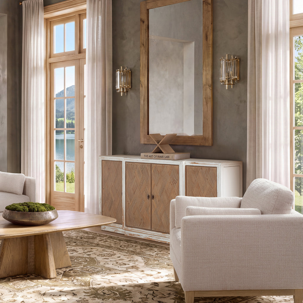 Otto 9-Inch Tall X-Shaped Wood Display Shelf, Medium Brown
