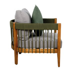 Set of 2 Acacia Wood Outdoor Club Chair with Handwoven Rope Accents