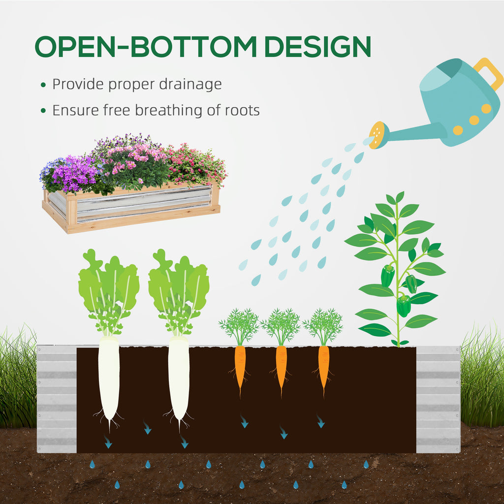 Outsunny Raised Garden Bed with Polycarbonate Greenhouse