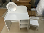 Kids Vanity Table with Mirror and Chair