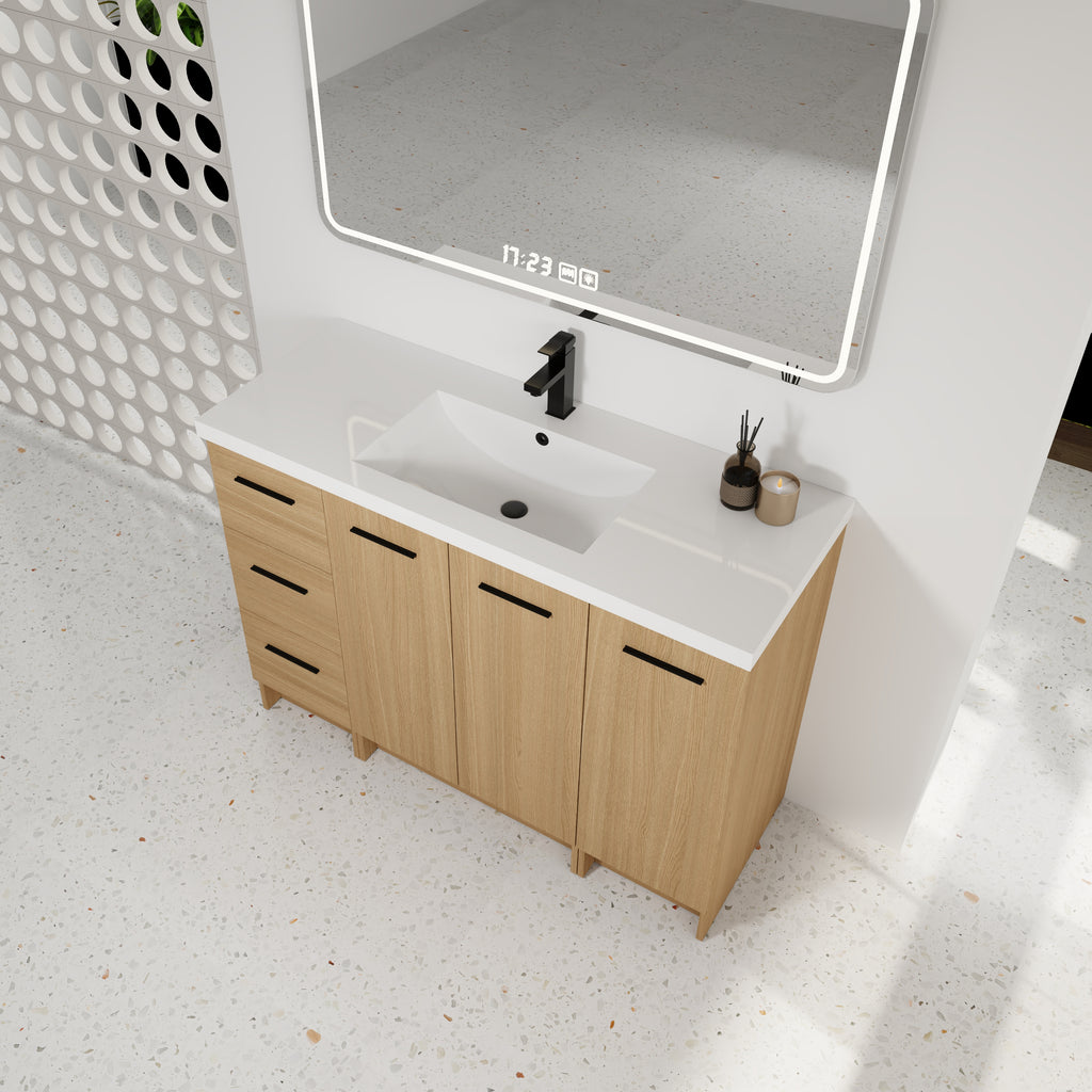 48" Modular Freestanding Bathroom Vanity with Resin Sink Top