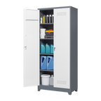 Gray Metal Lockers with Locking Doors