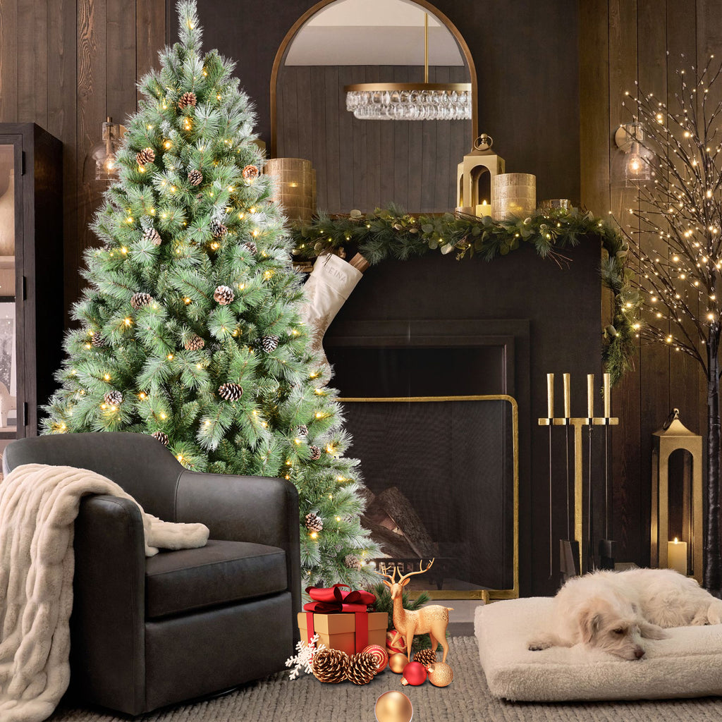9FT Christmas Tree with 122 Pine Cones