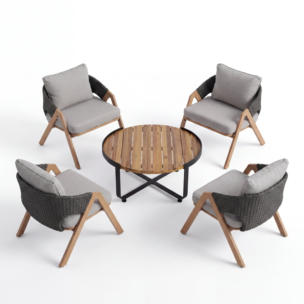4-Person Patio Conversation Set with Cushions