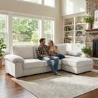 105.5-Inch Modern L-Shaped Sectional Sofa with Ottoman