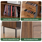 Record Player Stand with Storage for 500+ Albums