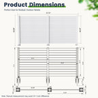 50" W x 49" H Outdoor Privacy Screen
