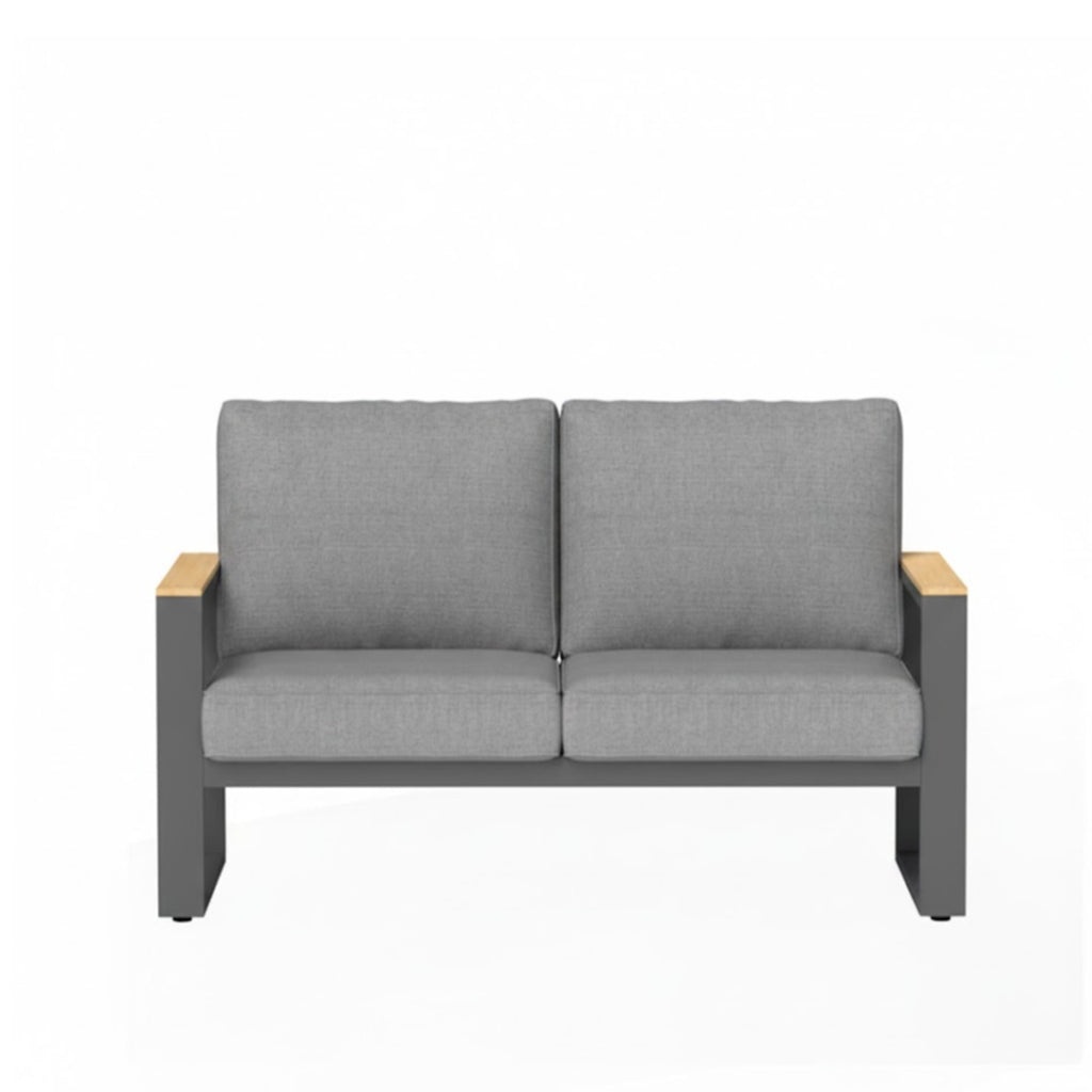 52" All-Weather Aluminum Patio Loveseat Sofa with Thick Cushions